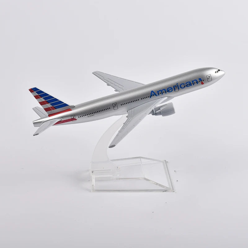 JASON TUTU 16cm American Airlines Boeing 777 Plane Model Aircraft Diecast Metal 1/400 Scale Airplane Model Gift Collection Drop