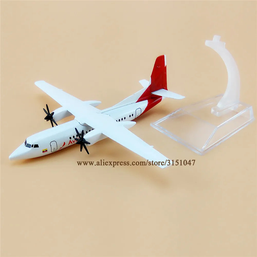 16cm Air White Colombia Avianca Fokker F-50 FOK F50 Airlines Plane Model Alloy Metal Diecast Model Airplane Aircraft Airways