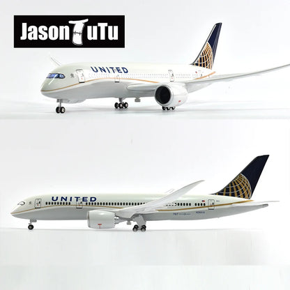 JASON TUTU 43-47cm Delta Air Boeing b747 Airplane Model Aircraft 1/160 Scale Diecast Resin Light and Wheel Plane Gift Collection