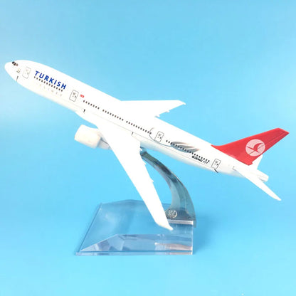 FREE SHIPPING Turkish Airlines Boeing 777-300 16CM METAL ALLOY MODEL PLANE AIRCRAFT MODEL  Kids Toys AIRPLANE BIRTHDAY GIFT