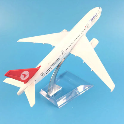 FREE SHIPPING Turkish Airlines Boeing 777-300 16CM METAL ALLOY MODEL PLANE AIRCRAFT MODEL  Kids Toys AIRPLANE BIRTHDAY GIFT