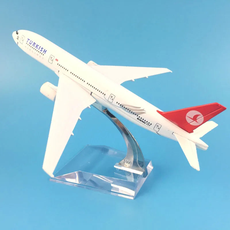 FREE SHIPPING Turkish Airlines Boeing 777-300 16CM METAL ALLOY MODEL PLANE AIRCRAFT MODEL  Kids Toys AIRPLANE BIRTHDAY GIFT