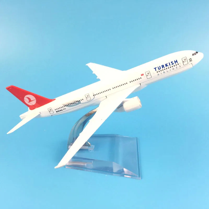 FREE SHIPPING Turkish Airlines Boeing 777-300 16CM METAL ALLOY MODEL PLANE AIRCRAFT MODEL  Kids Toys AIRPLANE BIRTHDAY GIFT