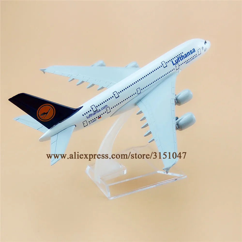 16cm Air Germany Lufthansa Airbus A380-800 380 Airways Airlines Metal Alloy Diecast Airplane Model Plane Aircraft KIds Toys