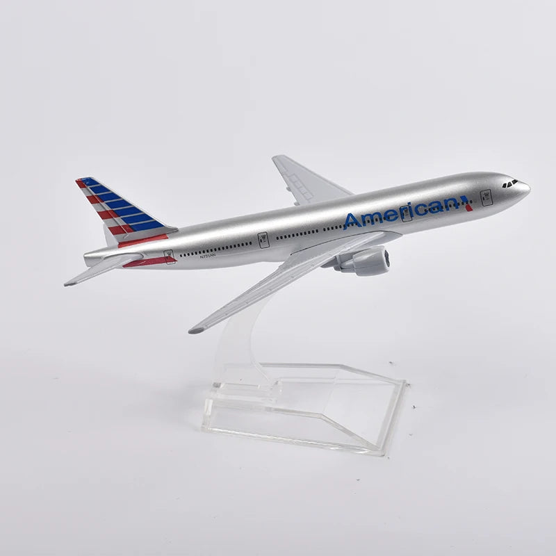 JASON TUTU 16cm American Airlines Boeing 777 Plane Model Aircraft Diecast Metal 1/400 Scale Airplane Model Gift Collection Drop