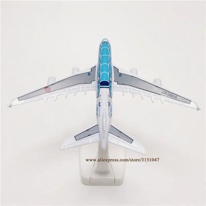 Orange 16cm Air Japan ANA Cartoon Sea Turtle Airbus A380 Airways Airlines Metal Alloy Airplane Model Plane Diecast Aircraft