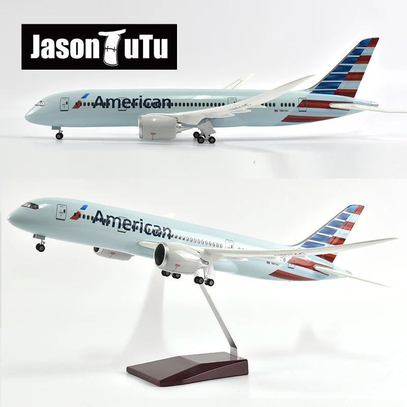 JASON TUTU 43-47cm Delta Air Boeing b747 Airplane Model Aircraft 1/160 Scale Diecast Resin Light and Wheel Plane Gift Collection