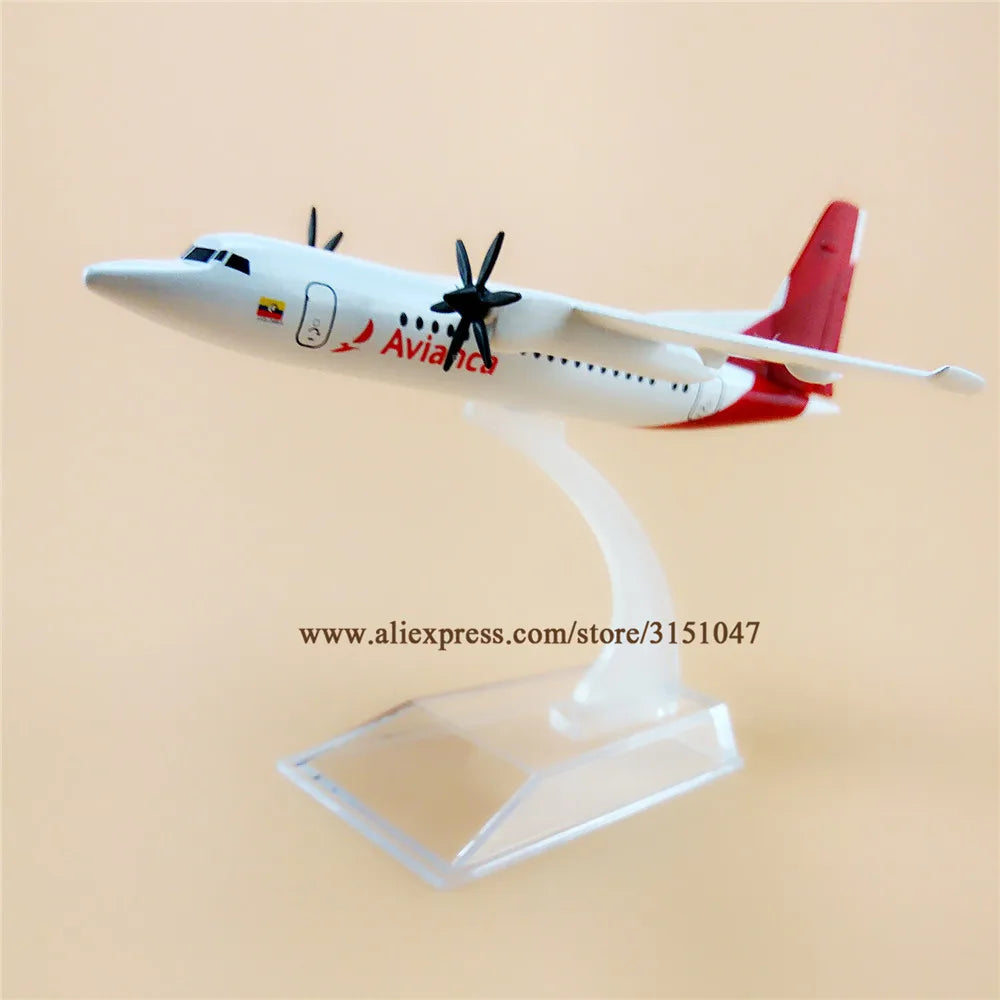 16cm Air White Colombia Avianca Fokker F-50 FOK F50 Airlines Plane Model Alloy Metal Diecast Model Airplane Aircraft Airways