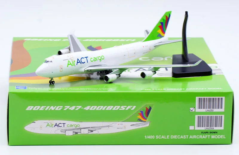 LH4250 Alloy Collectible Plane Gift JC Wings 1:400 ACT Airlines Boeing B747-400(BDSF) Diecast Aircraft Model TC-ACF With Stand