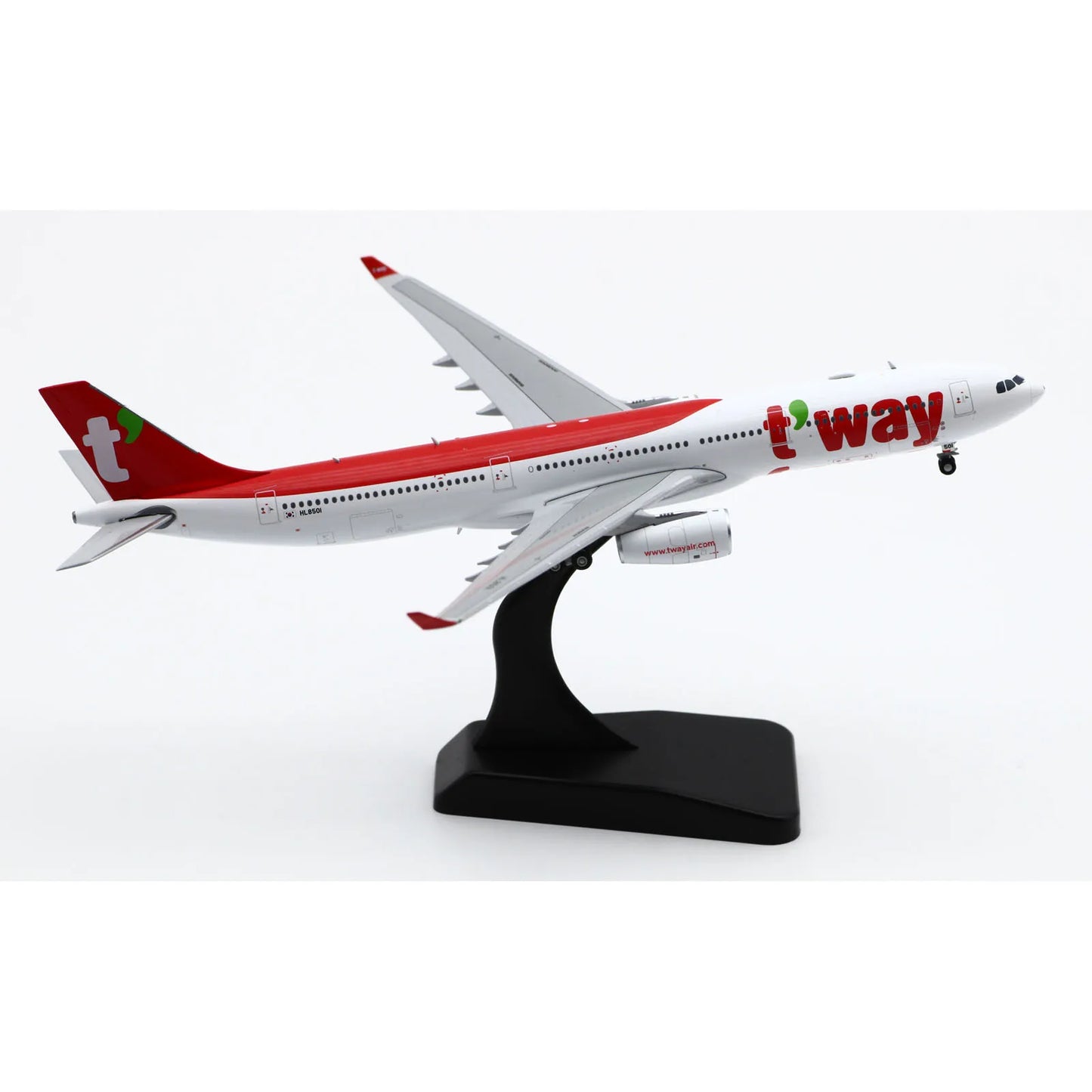 LH4283 Alloy Collectible Plane Gift JC Wings 1:400 T'Way Airlines Airbus A330-300 Diecast Aircraft Jet Model HL8501 With Stand