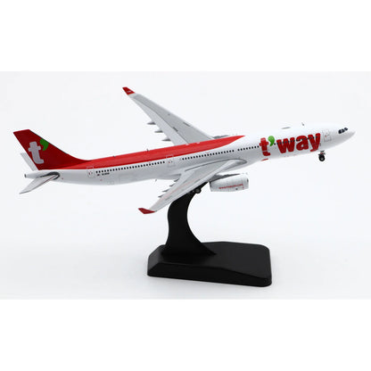 LH4283 Alloy Collectible Plane Gift JC Wings 1:400 T'Way Airlines Airbus A330-300 Diecast Aircraft Jet Model HL8501 With Stand