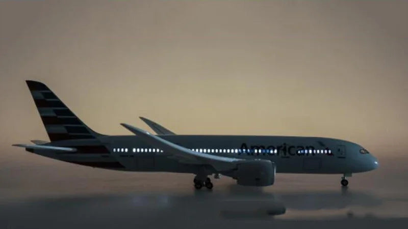 New 1:130 47cm Airplane Boeing 787 B787 Dreamliner Aircraft American Airlines Model W Light and Wheel Diecast Resin Plane Model