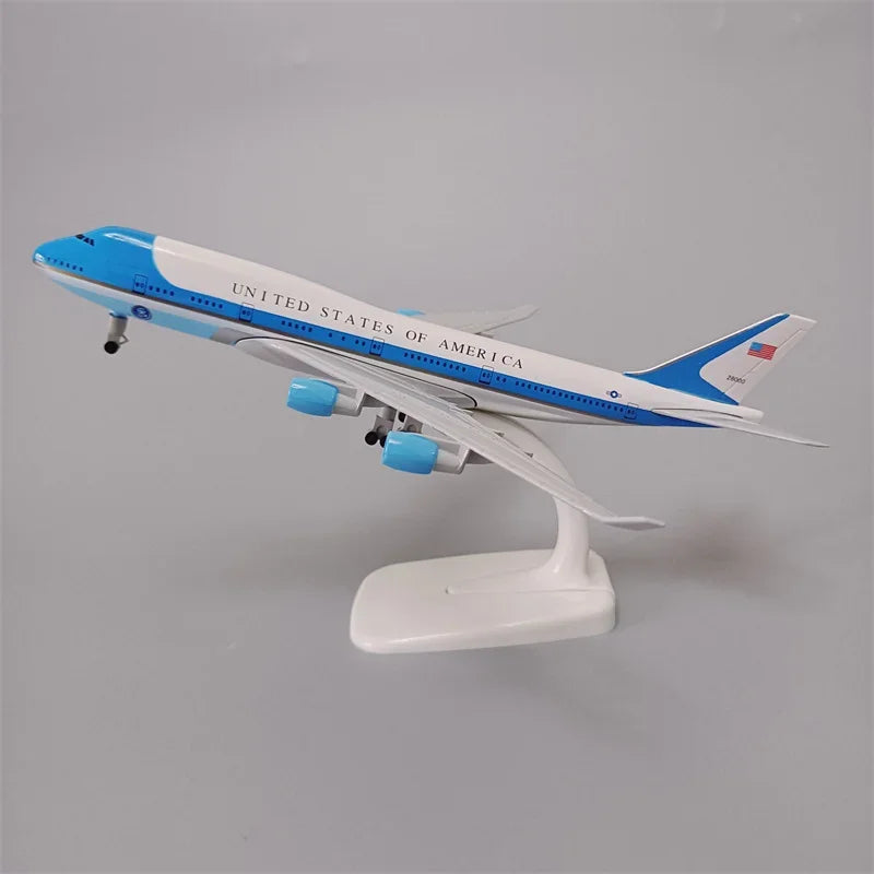 USA Air Force One B747 Airlines Boeing 747 Airways Diecast Airplane Model Plane Model 20cm Alloy Metal Aircraft w Landing Gears