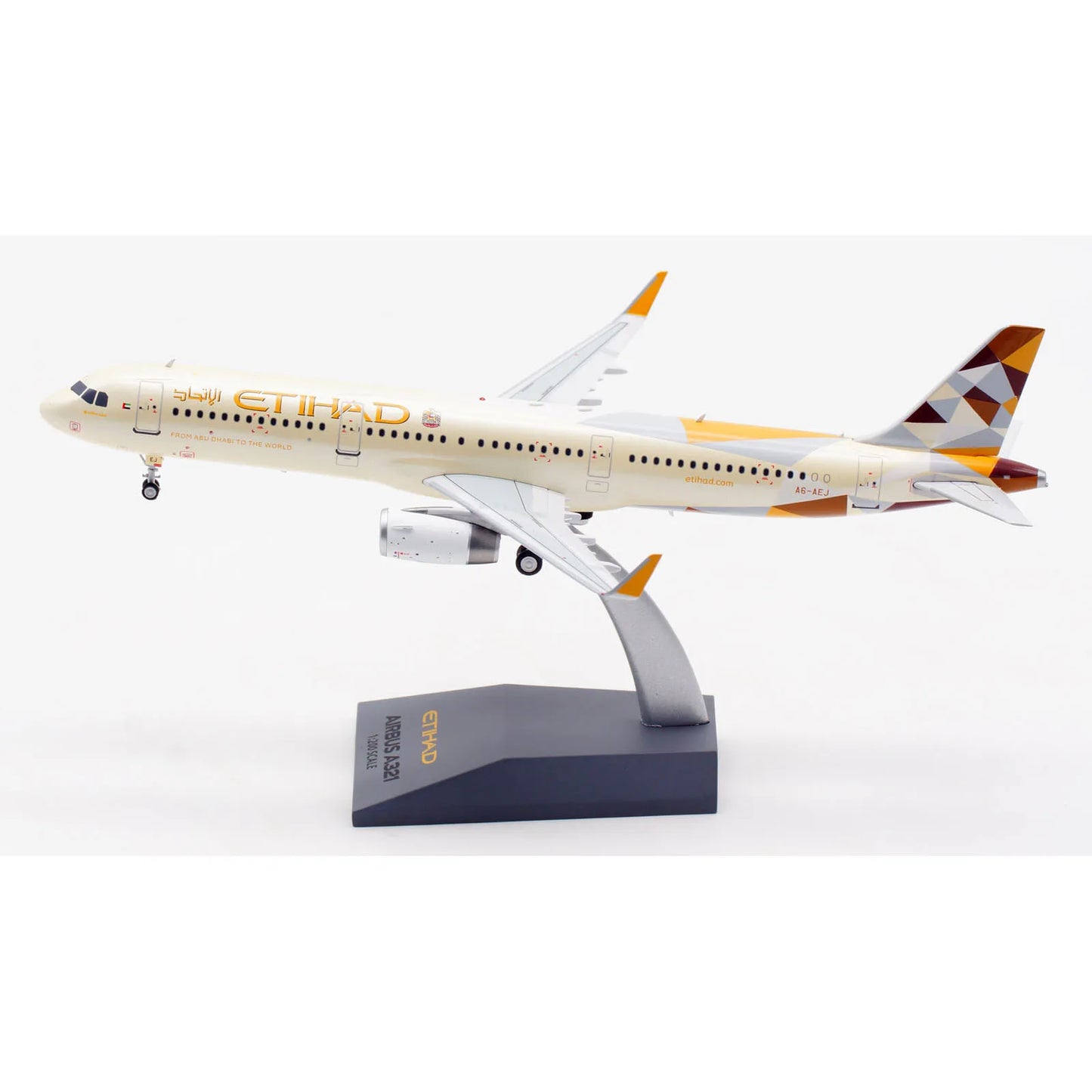 IF321EY1222 Alloy Collectible Plane Gift INFLIGHT 1:200 ETIHAD AIRWAYS Airbus A321 Diecast Aircraft Jet Model A6-AEJ With Stand