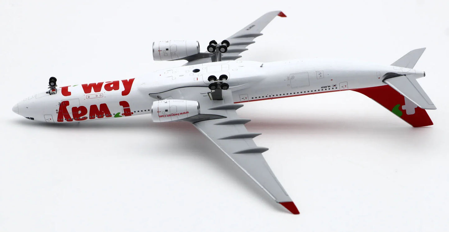 LH4283 Alloy Collectible Plane Gift JC Wings 1:400 T'Way Airlines Airbus A330-300 Diecast Aircraft Jet Model HL8501 With Stand