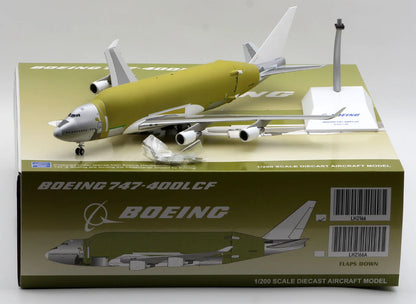 LH2166 Alloy Collectible Plane Gift JC Wings 1:200 Boeing 'BareMetal' B747-400LCF Diecast Aircraft JET Model N7478C With Stand