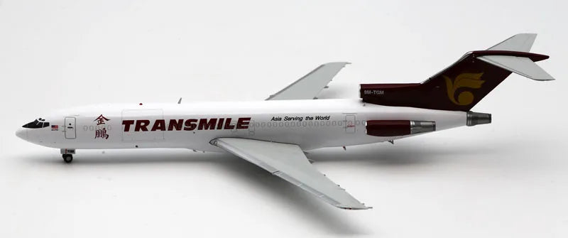 LH2439 Alloy Collectible Plane Gift JC Wings 1:200 Transmile Air Services Boeing B727-200 Diecast Aircraft Jet Model 9M-TGM