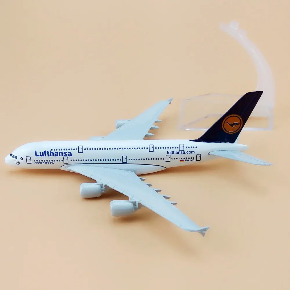 16cm Air Germany Lufthansa Airbus A380-800 380 Airways Airlines Metal Alloy Diecast Airplane Model Plane Aircraft KIds Toys