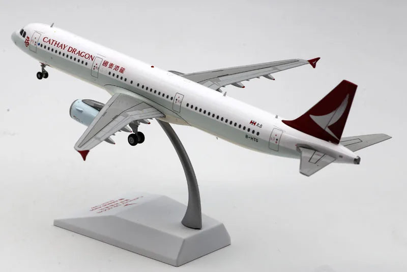 EW2321007 Alloy Collectible Plane Gift JC Wings 1:200 Cathay Dragon Airlines Airbus A321 Diecast Aircraft Jet Model B-HTG