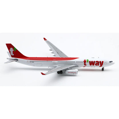 LH4283 Alloy Collectible Plane Gift JC Wings 1:400 T'Way Airlines Airbus A330-300 Diecast Aircraft Jet Model HL8501 With Stand