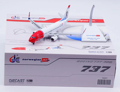 XX20177 Alloy Collectible Plane Gift JC Wings 1:200 Norwegian Air Shuttle Boeing B737-300 Diecast Aircraft Jet Model LN-KHA