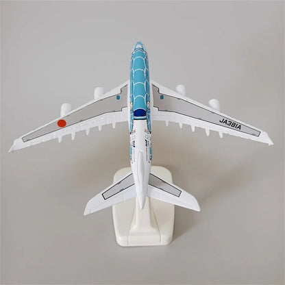 14*16cm Air Japan ANA Airlines Cartoon Sea Turtle Airbus 380 A380 Airways Metal Alloy Diecast Airplane Model Plane Aircraft