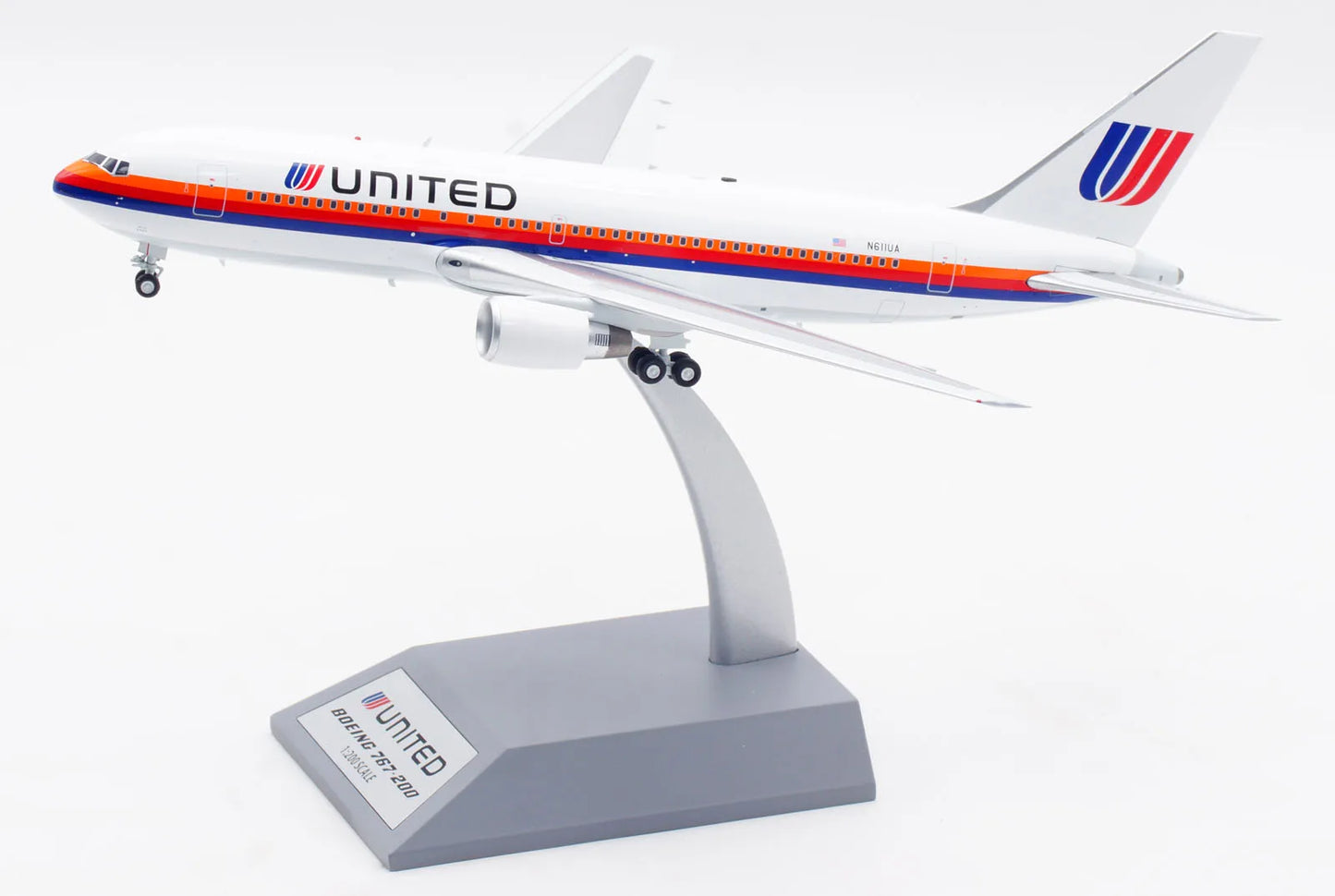 IF762UA0123 Alloy Collectible Plane Gift INFLIGHT 1:200 United Airlines Boeing B767-200 Diecast Aircraft Jet Model N611UA