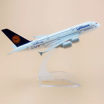 16cm Air Germany Lufthansa Airbus A380-800 380 Airways Airlines Metal Alloy Diecast Airplane Model Plane Aircraft KIds Toys