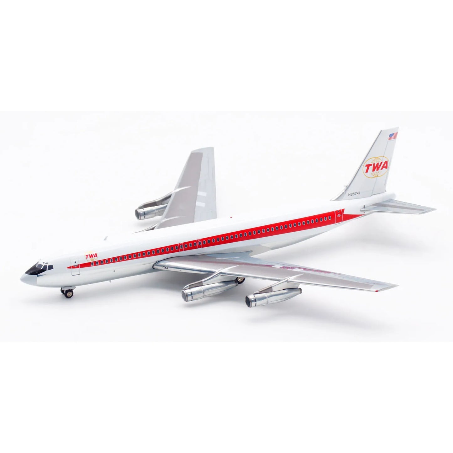 IF701TW0823P Alloy Collectible Plane Gift INFLIGHT 1:200 Trans World Airline TWA Boeing B707-100 Diecast Aircraft Model N86741