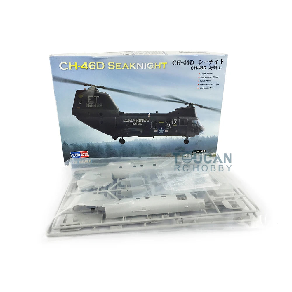 Hobby Boss 87213 1/72 Aircraft American CH-46D Seaknight Helicopter Plane Toys Model TH06256-SMT8