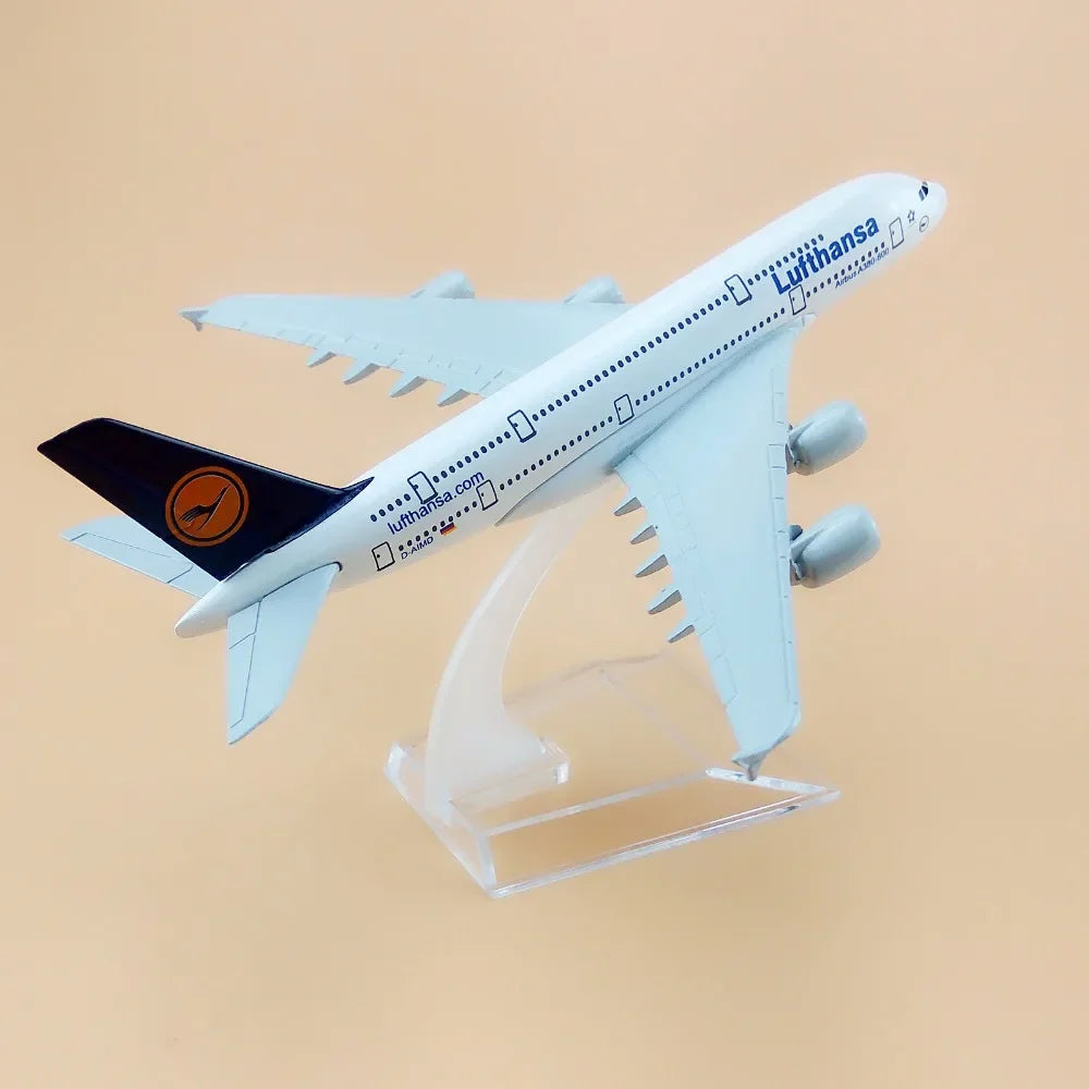 16cm Air Germany Lufthansa Airbus A380-800 380 Airways Airlines Metal Alloy Diecast Airplane Model Plane Aircraft KIds Toys