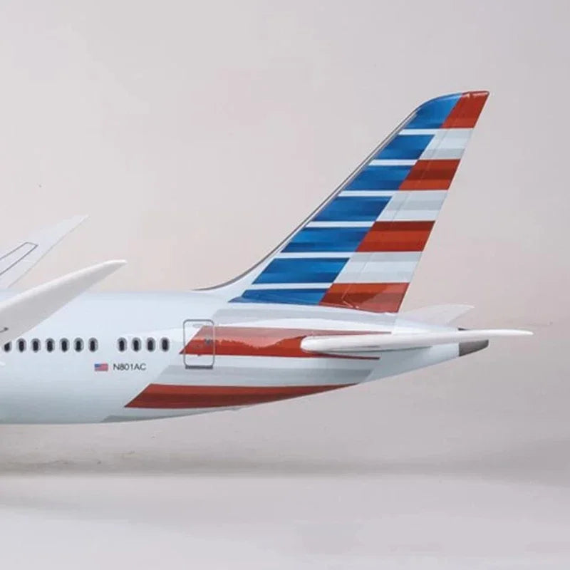 New 1:130 47cm Airplane Boeing 787 B787 Dreamliner Aircraft American Airlines Model W Light and Wheel Diecast Resin Plane Model