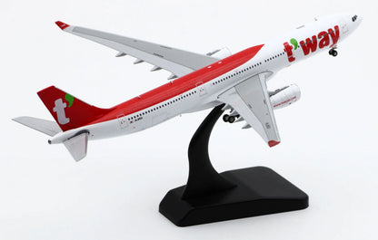 LH4283 Alloy Collectible Plane Gift JC Wings 1:400 T'Way Airlines Airbus A330-300 Diecast Aircraft Jet Model HL8501 With Stand