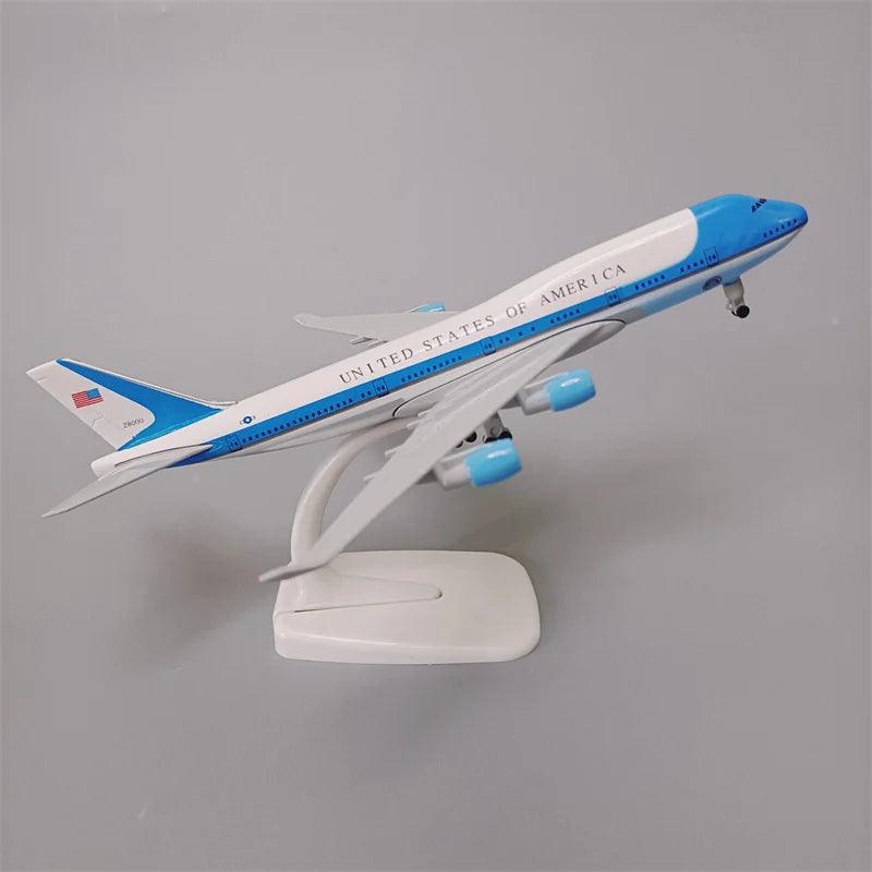 USA Air Force One B747 Airlines Boeing 747 Airways Diecast Airplane Model Plane Model 20cm Alloy Metal Aircraft w Landing Gears