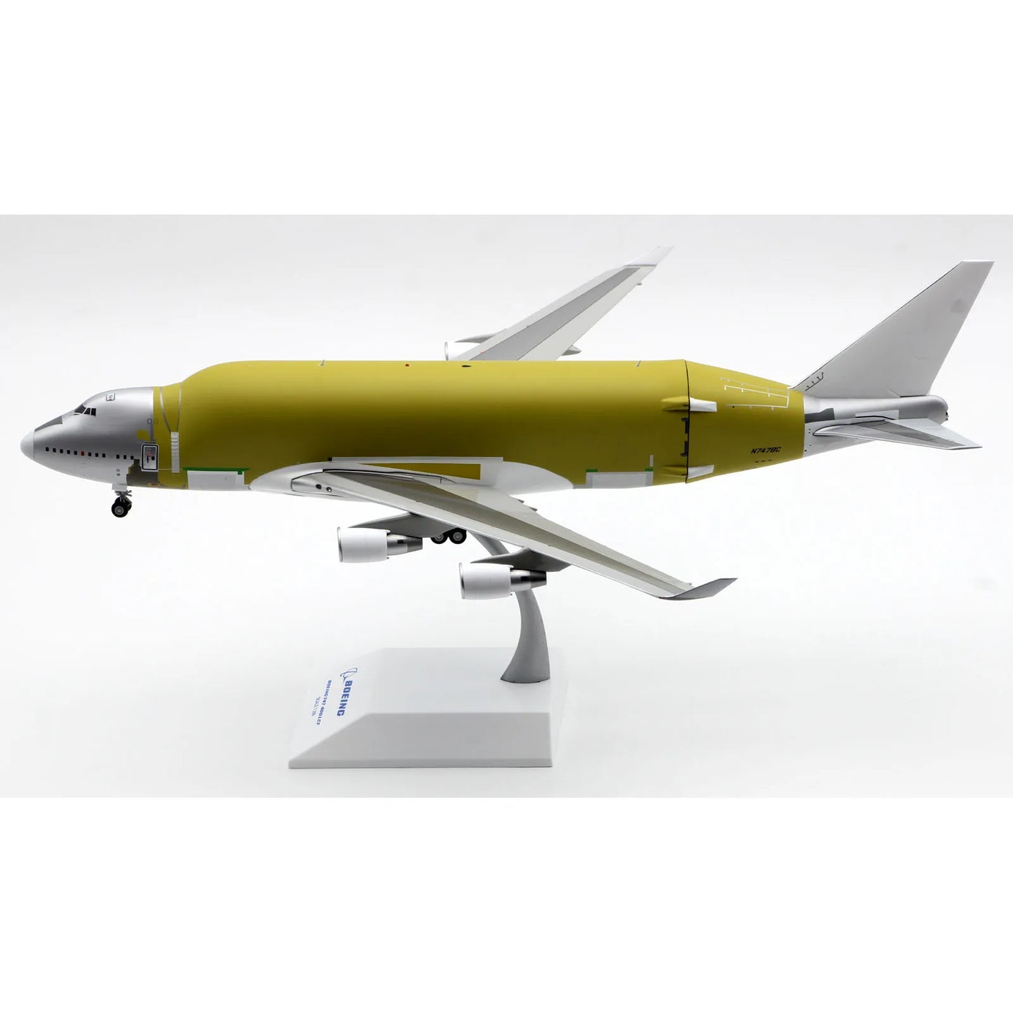 LH2166 Alloy Collectible Plane Gift JC Wings 1:200 Boeing 'BareMetal' B747-400LCF Diecast Aircraft JET Model N7478C With Stand