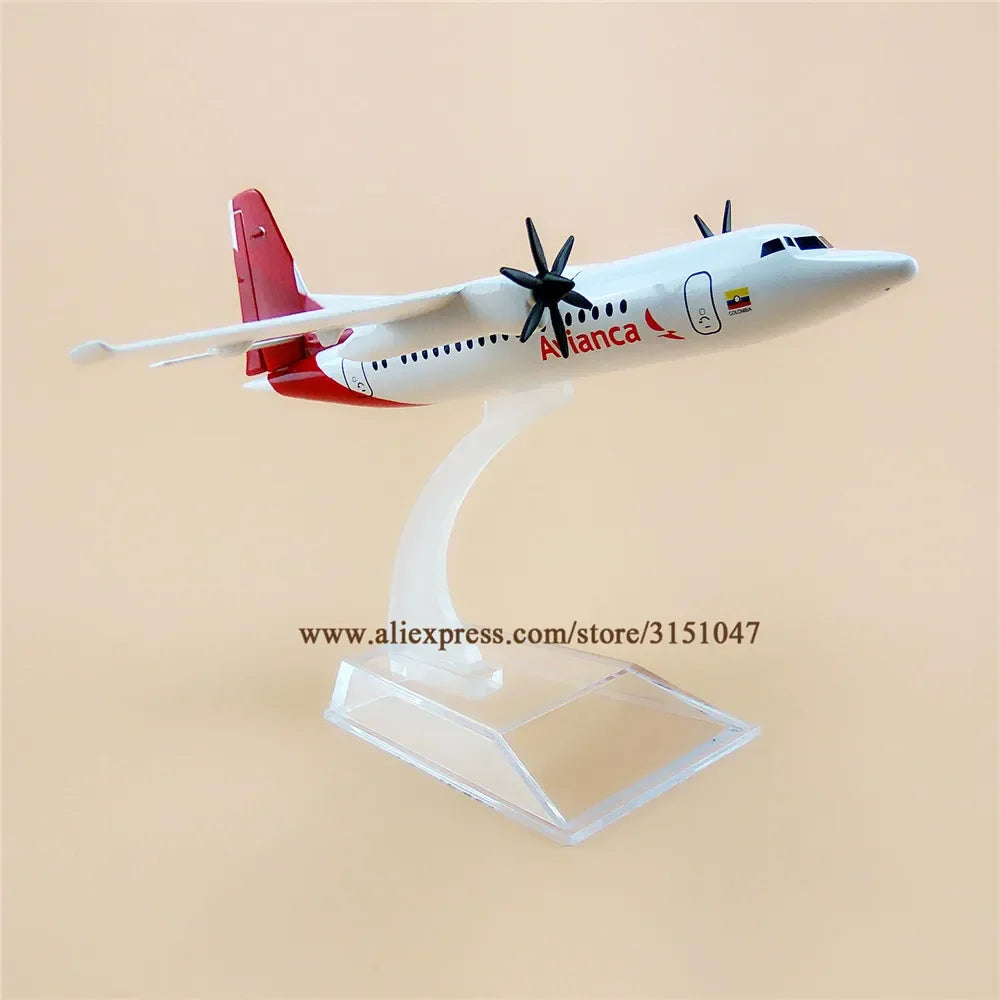 16cm Air White Colombia Avianca Fokker F-50 FOK F50 Airlines Plane Model Alloy Metal Diecast Model Airplane Aircraft Airways