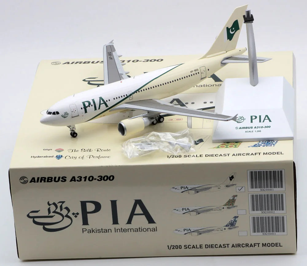 XX20001 Alloy Collectible Airplane Gift JC Wings 1:200 PIA Airlines Airbus A310-300 Diecast Aircraft Jet Model AP-BEQ With Stand