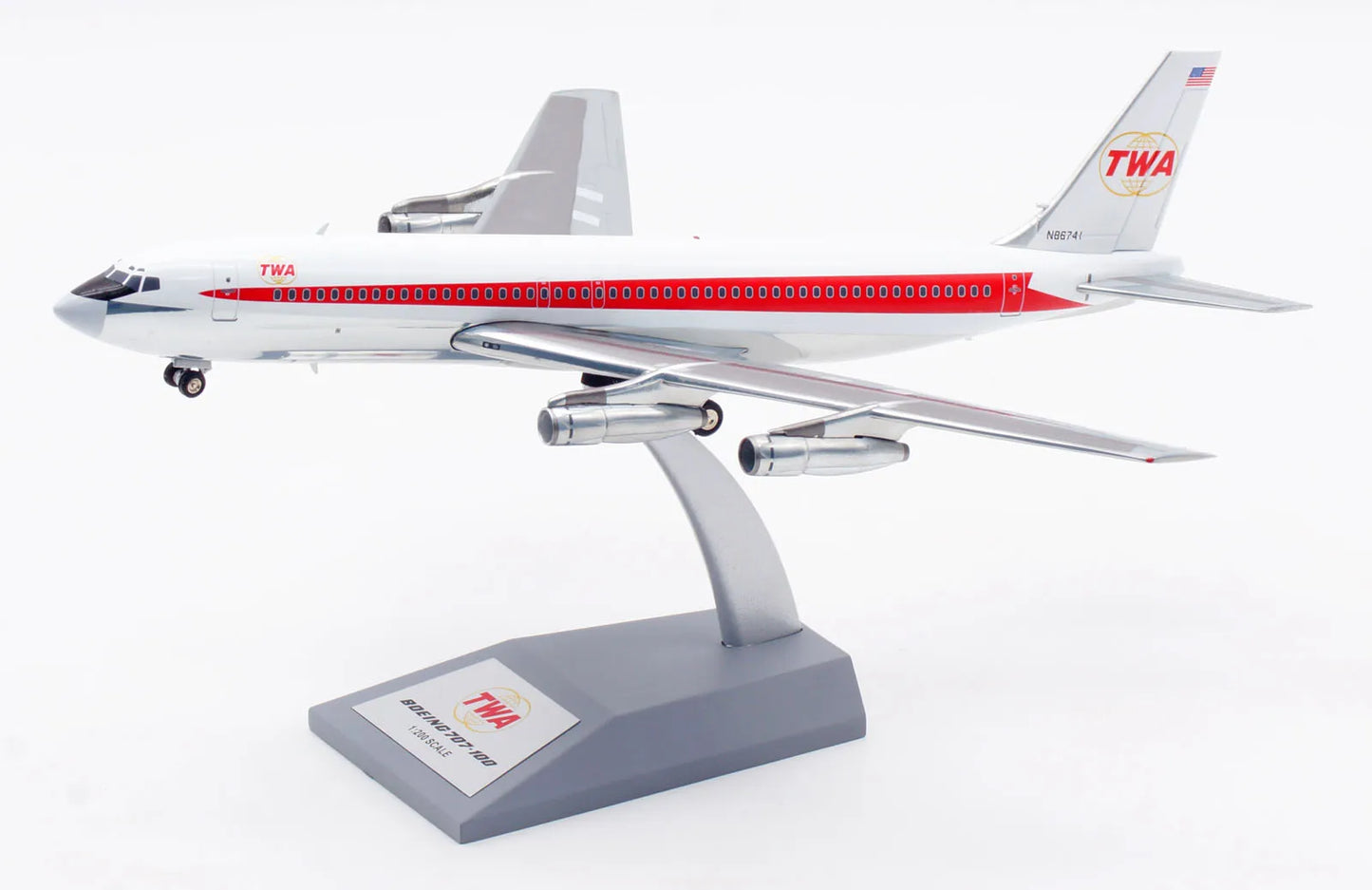 IF701TW0823P Alloy Collectible Plane Gift INFLIGHT 1:200 Trans World Airline TWA Boeing B707-100 Diecast Aircraft Model N86741