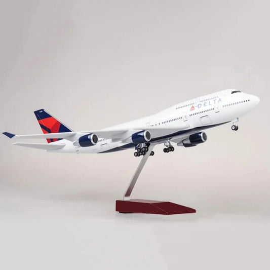 Airplane Model Toys Diecast Resin Delta Boeing 747 Airplane Aircraft  Airlines Airways Air Bus with Lights