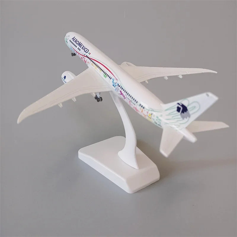 Mexican Air AEROMEXICO Airlines Boeing 787 B787 Airways Alloy Metal Airplane Model Diecast Plane Model & Wheels Aircraft 19cm