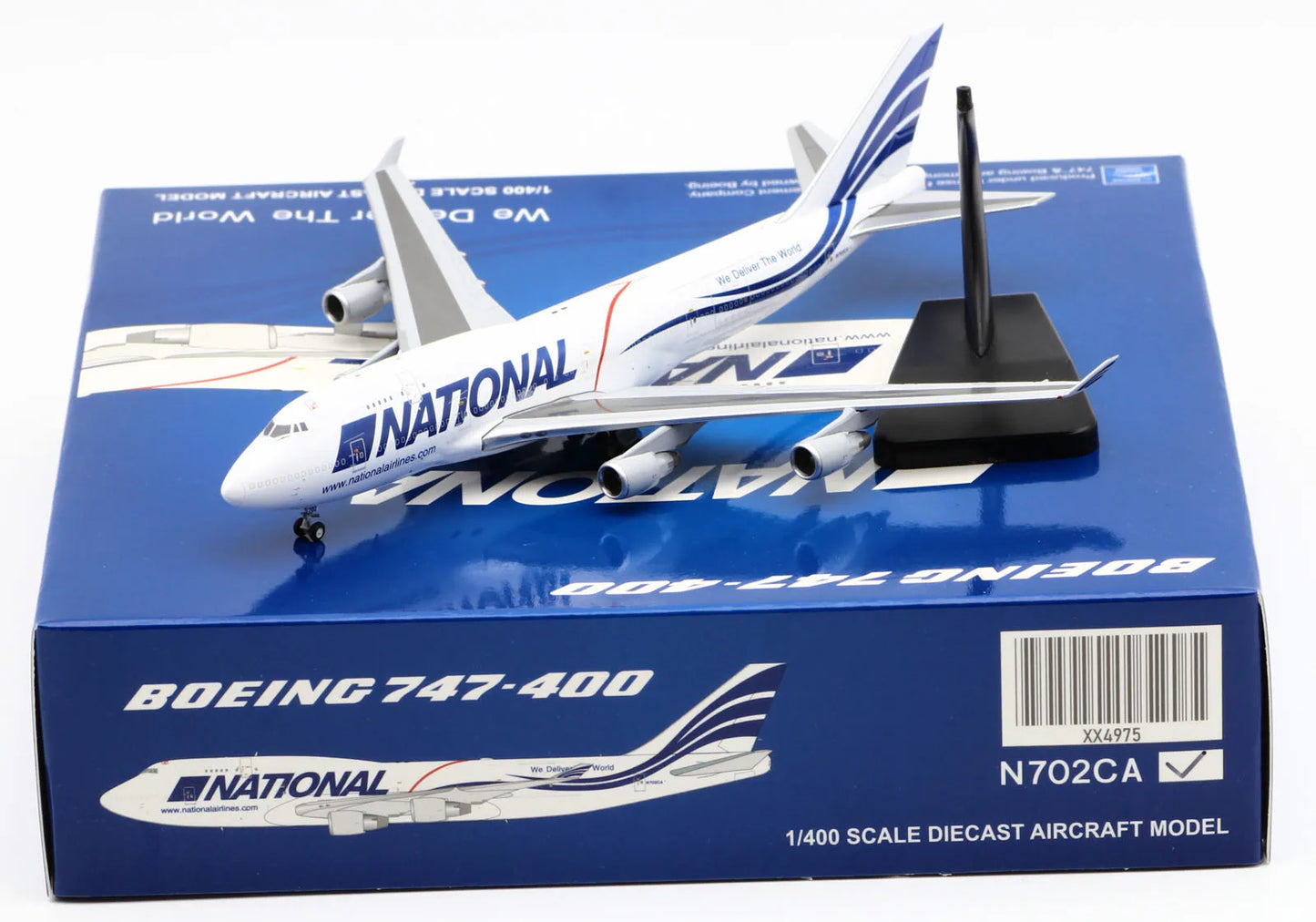 XX4975 Alloy Collectible Plane Gift JC Wings 1:400 National Airlines Boeing B747-400(BCF)  Diecast Aircraft Jet Model N702CA