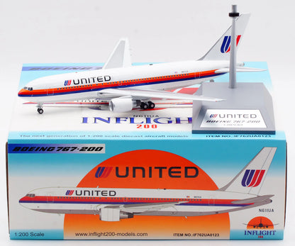 IF762UA0123 Alloy Collectible Plane Gift INFLIGHT 1:200 United Airlines Boeing B767-200 Diecast Aircraft Jet Model N611UA