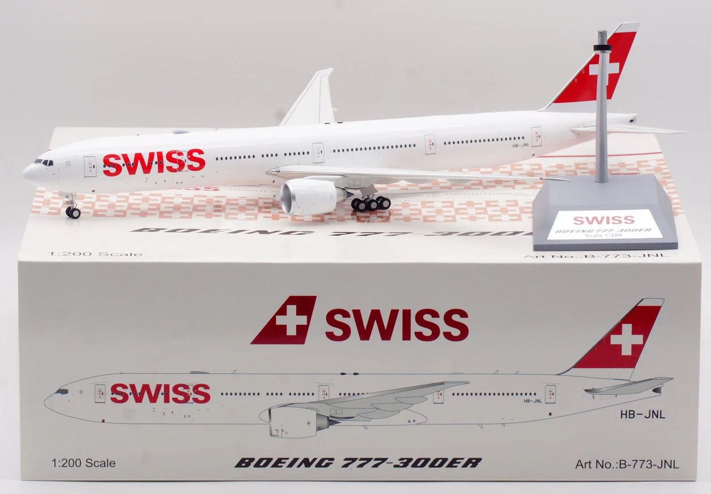 B-773-JNL Alloy Collectible Plane Gift B-Models 1:200 SWISS INTERNATIONAL Boeing B777-300 Diecast Aircraft Jet Model HB-JNL