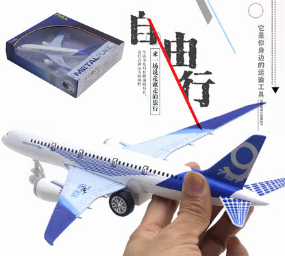 Boeing 787 alloy aircraft model 24cm large aircraft all alloy aircraft model lights children's hobby gifts collectibles