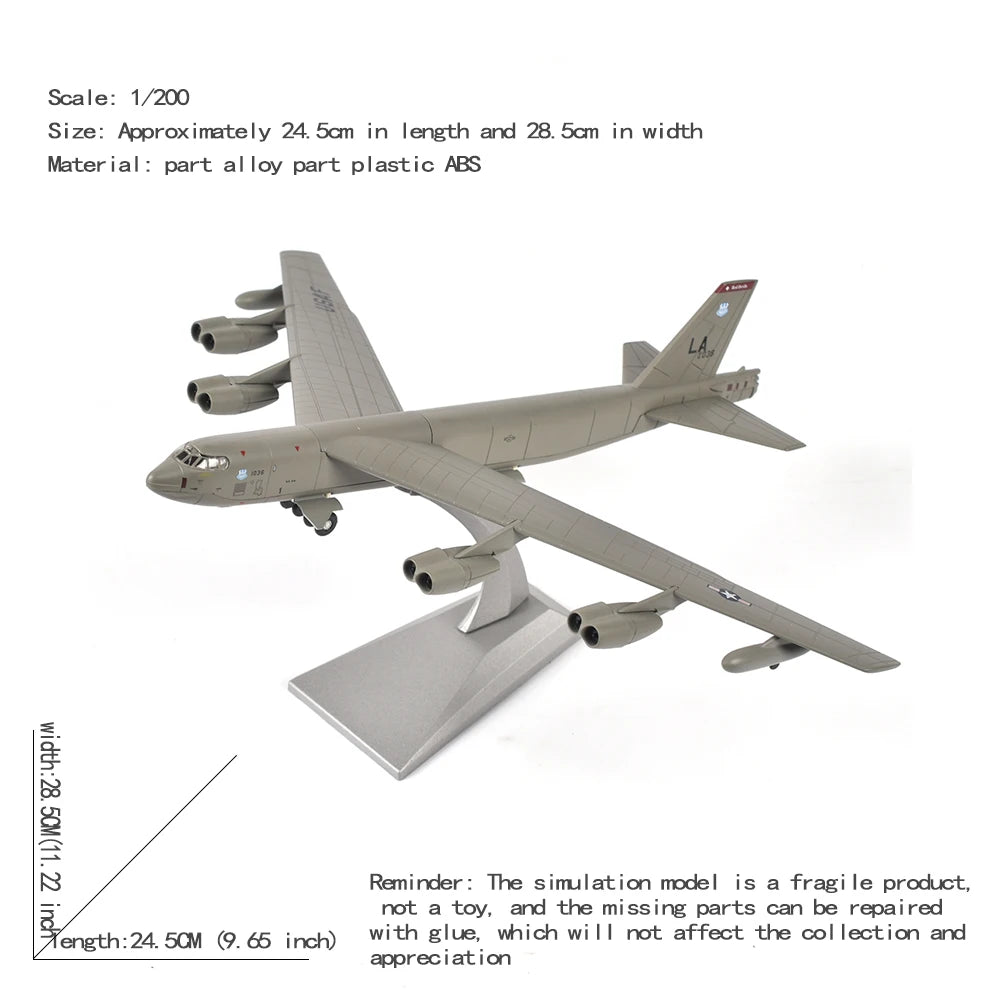 JASON TUTU 1/200 Scale Alloy Model Diecast B52 Bomber Military Fighter B-52 Aircraft Model Drop Shipping