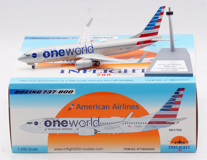 IF738AA0224 Alloy Collectible Plane Gift INFLIGHT 1:200 American Airlines Oneworld Boeing B737-800 Diecast Aircraft Model N837NN