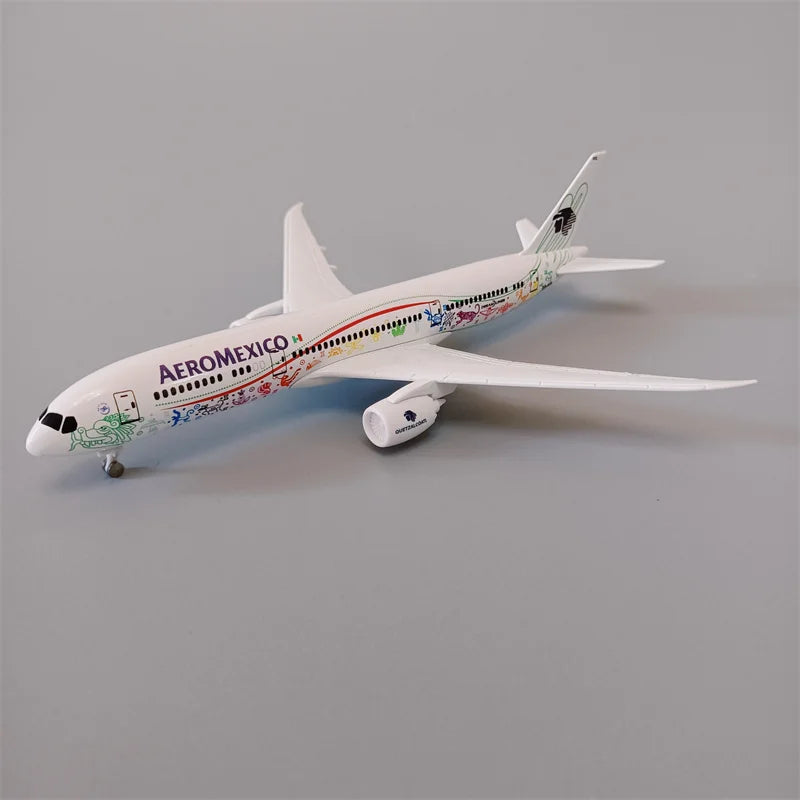 Mexican Air AEROMEXICO Airlines Boeing 787 B787 Airways Alloy Metal Airplane Model Diecast Plane Model & Wheels Aircraft 19cm