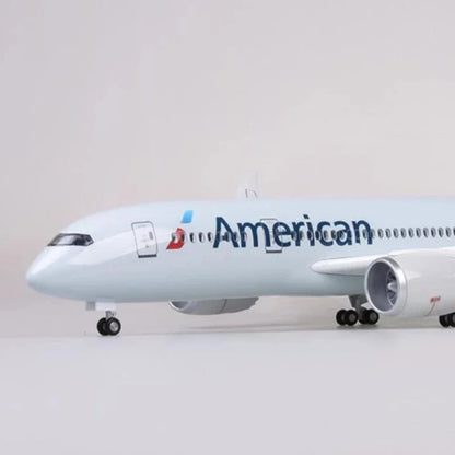 New 1:130 47cm Airplane Boeing 787 B787 Dreamliner Aircraft American Airlines Model W Light and Wheel Diecast Resin Plane Model