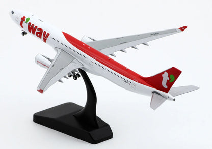 LH4283 Alloy Collectible Plane Gift JC Wings 1:400 T'Way Airlines Airbus A330-300 Diecast Aircraft Jet Model HL8501 With Stand