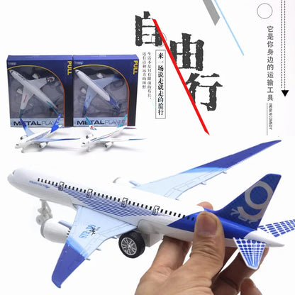 Boeing 787 alloy aircraft model 24cm large aircraft all alloy aircraft model lights children's hobby gifts collectibles